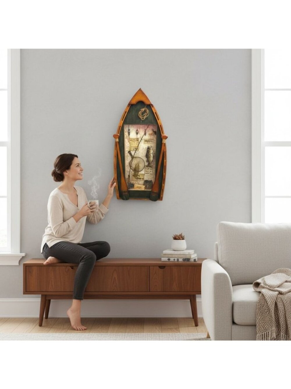 Fishing Boat Framed Wood Wall Decor
